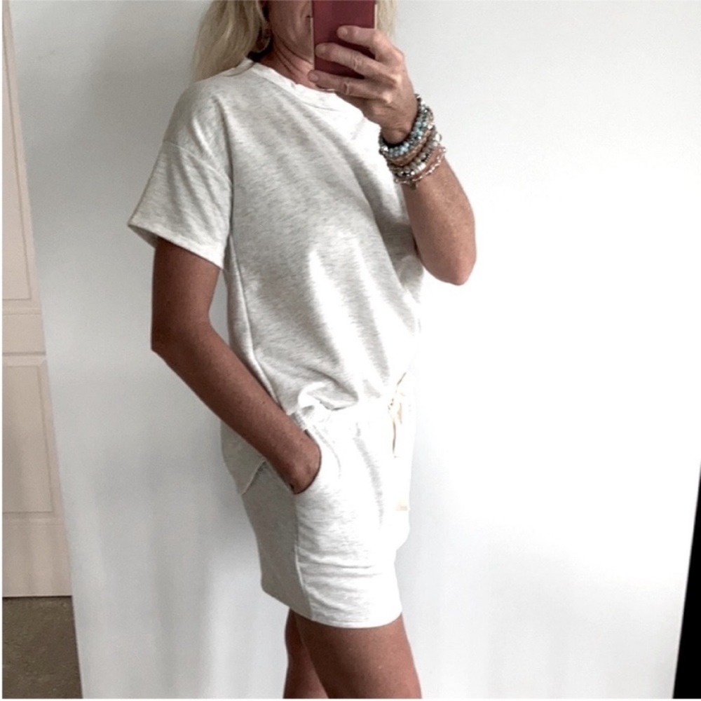 Light Heather Grey Top & Shorts Lounge Set - Picture 5 of 10